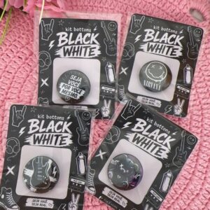 button Black White